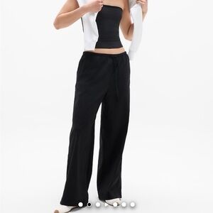 Athleta Black Wide Leg Women's Pants  PERFORMANCE LINEN